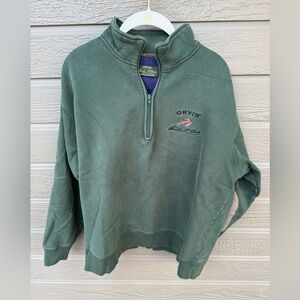Charles F. Orvis Green Fly Fishing Quarter Zip Size L
